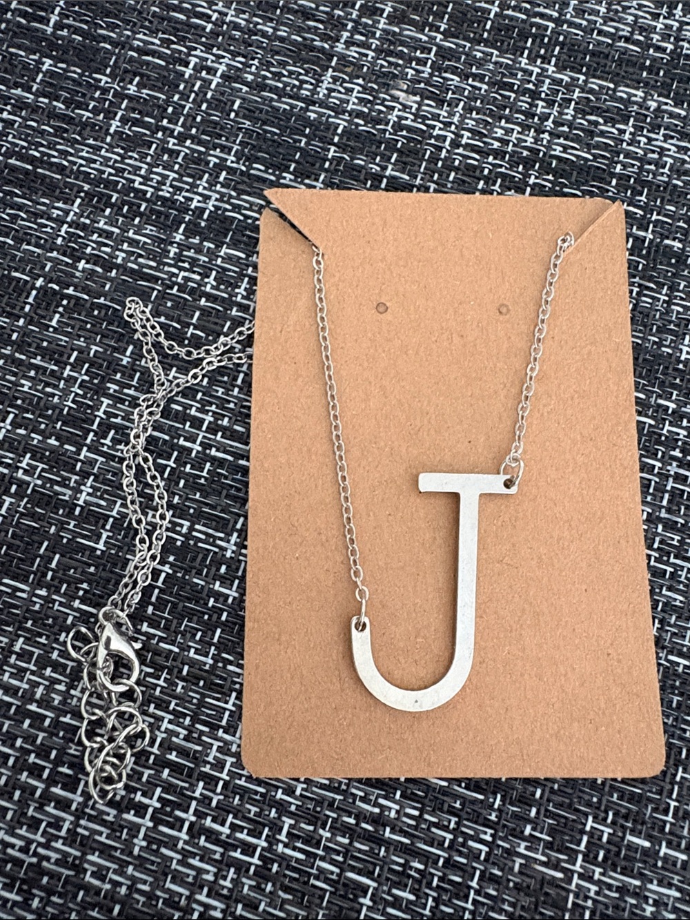Sterling Silver Letter J Pendant Necklace - Monogram Initial